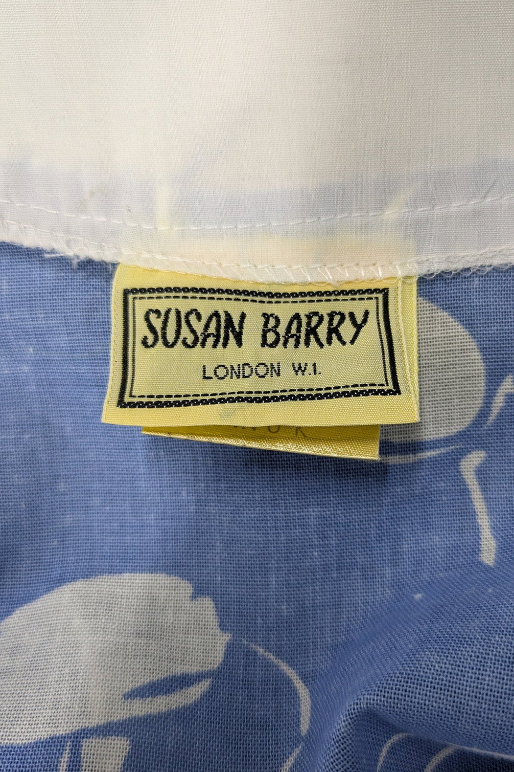 70's Vintage Susan Barry London Floral Cotton Midi Dress with Belt